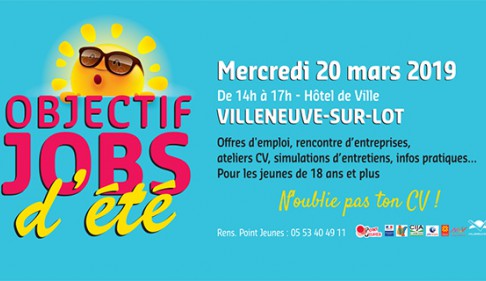 Objectif jobs d'été : mercredi 20 mars de 14h à 17h Objectif jobs d'été : mercredi 20 mars de 14h à 17h